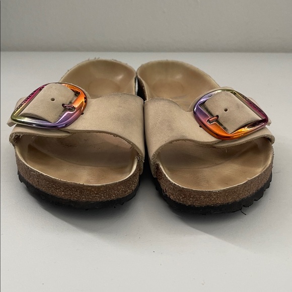 BIRKENSTOCK Madrid Big Buckle Nubuck Leather Nutral Ecru Women's Size 38 US 7 - Picture 5 of 6